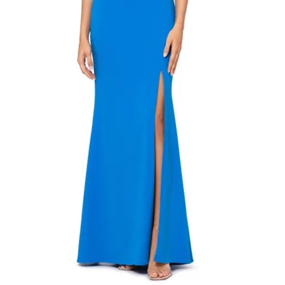 Xscape Evenings Off the Shoulder Ruffle Crepe Trumpet Gown size 6 NWT $258 - Picture 6 of 15